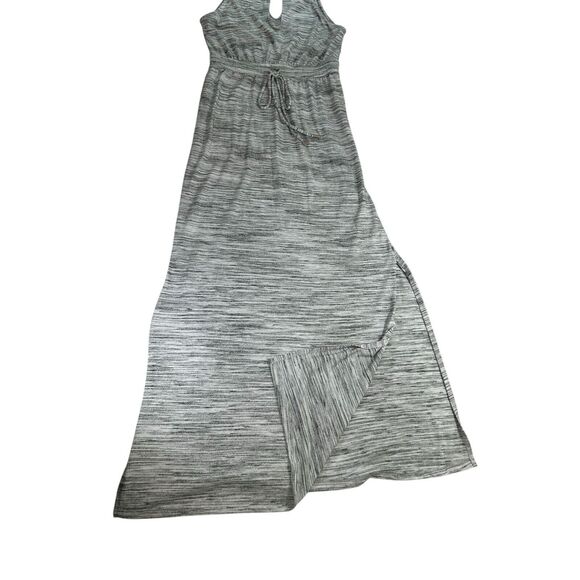 Banana Republic Womens Dress Maxi Halter Tie Neck Sz Xxs Heathered Gray Keyhole - Picture 4 of 15